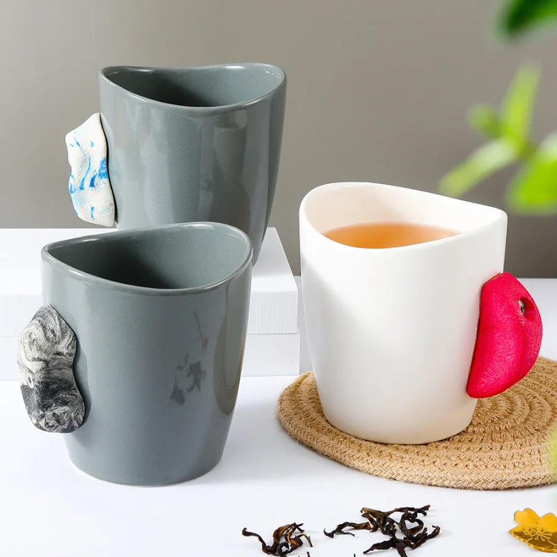 Description Picture 3 of itemCreative Irregular Large Capacity Mugs Ins Home Climbing Ceramic Mug High Value Coffee Water Cup