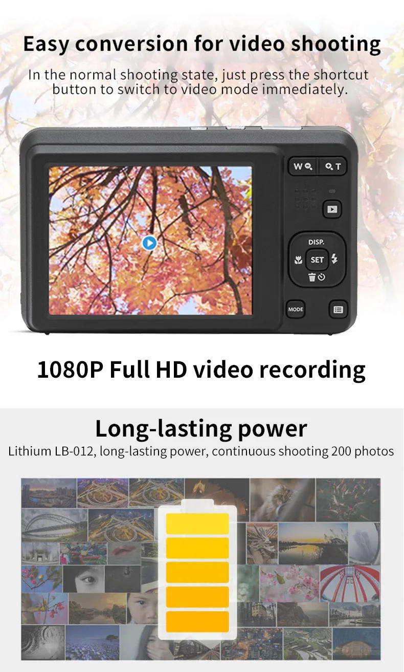 Description Picture 4 of itemKODAK PIXPRO FZ55-RD 16MP Digital Camera 5X Optical Zoom 28mm Wide Angle 1080P Full HD Video 2.7" LCD Vlogging Camera