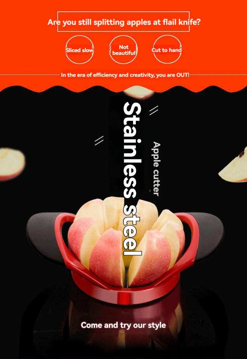 Description Picture 2 of itemStainless Steel Fruit Corer Fruit Cutter Apple Slicer Divider Plastic Handle Household Corer Cutting Fruit Tool