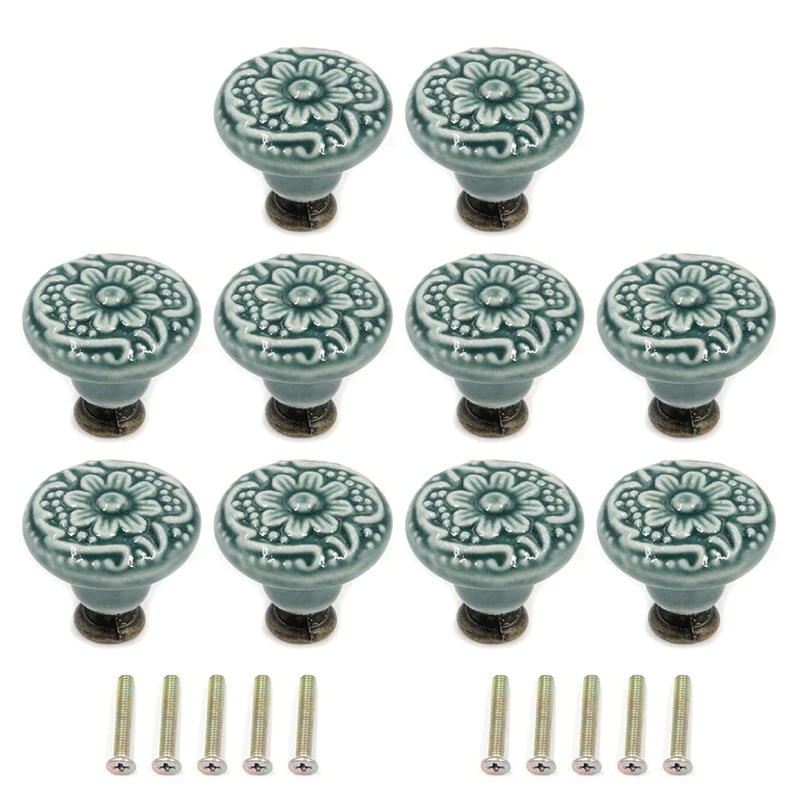 Description Picture 4 of itemHOT 10Pcs Decorative Knob Ceramic Knobs Drawer Cabinet Pull Handle Knobs Furniture Decorative Pull Tool With Mounting Screws