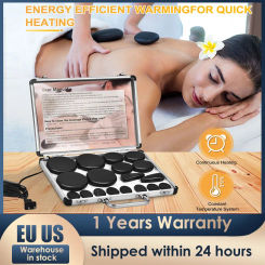 Hot Stone Massage Kit 18Pcs Hot Stones With Heater Kit For Professional Or Home Spa/Relaxation/Therapy/Pain Relief