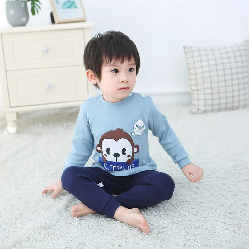 Description Picture 6 of itemNew Arrival Infant Clothes Baby Long Sleeve + Pants Baby Girls Boys Pajamas 2pcs Fashion Leisure Cotton Toddler Underwear