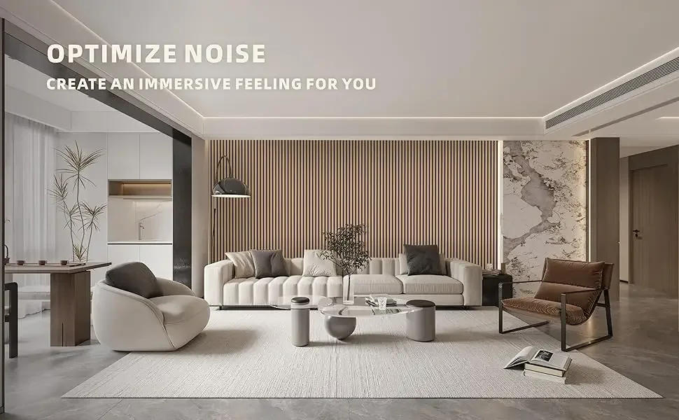 Description Picture 5 of item2-Pack 94.48"x 11.02"x 0.82" Each,Wood Panels for Wall,Wooden Wall Panels ,3D Wood Wall Paneling with Solid Wood Veneer