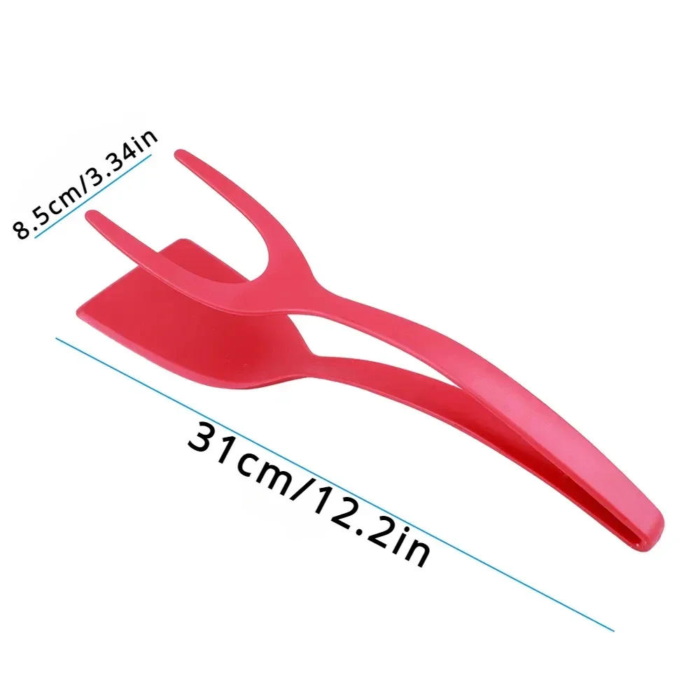 Description Picture 2 of item2 in 1 Nylon Grip Flip Tongs Egg Spatula Tongs Steak Spatula Tongs Clamp Pancake Fried Turners Kitchen Accessories Kitchen Items