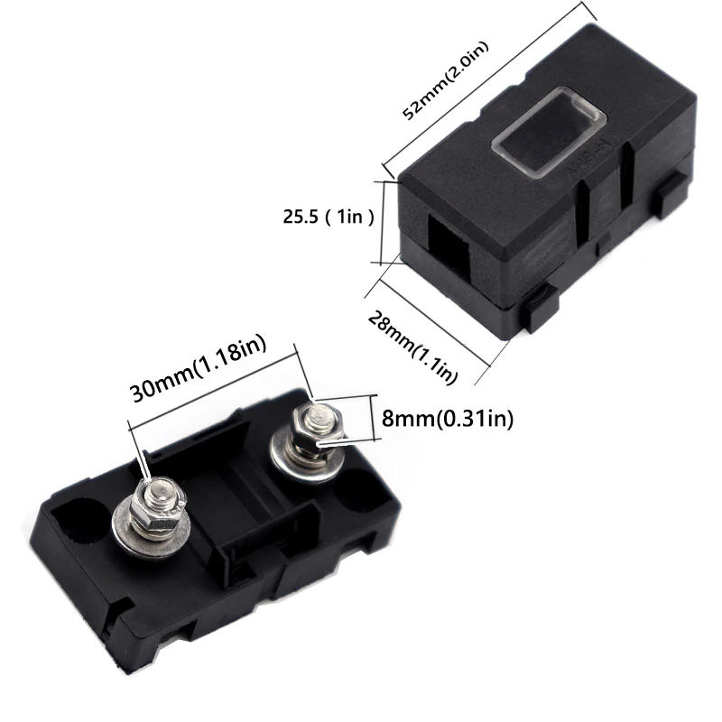 Description Picture 6 of item【2PCS】ANS-H 1-Way Midi Fuse Holder ANS-8 Safety Plate Base Car Carrier Fuse Box Bolt Type 20A 50A 70A 80A 100A 150A 175A 200A