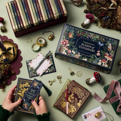 24 Days Stationery Advent Calendar Winter Woodland Design Stationery Arrival Calendar Gifts Box with Cards Pens Christmas Gifts