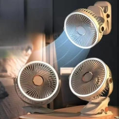 Baby Stroller Wireless Electric Fan with LED Light Rechargeable/Plug in Desktop Summer Portable Camping Fan Home Stroller Fans