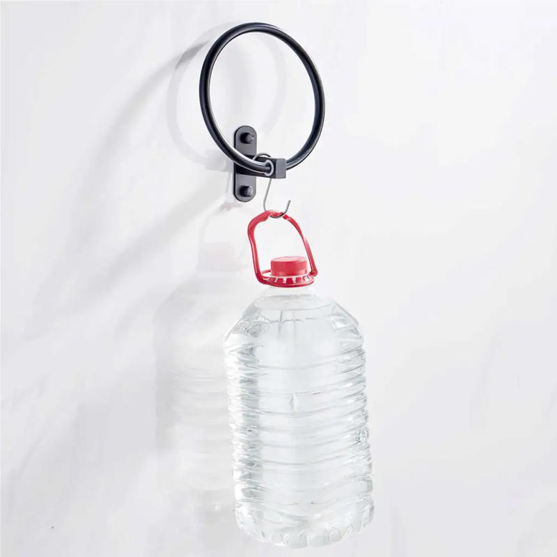 Description Picture 6 of itemPunch-free?Bathroom Towel Ring Black Round Towel Holder Round Towel Hanger for Bathroom Bedroom Dorm