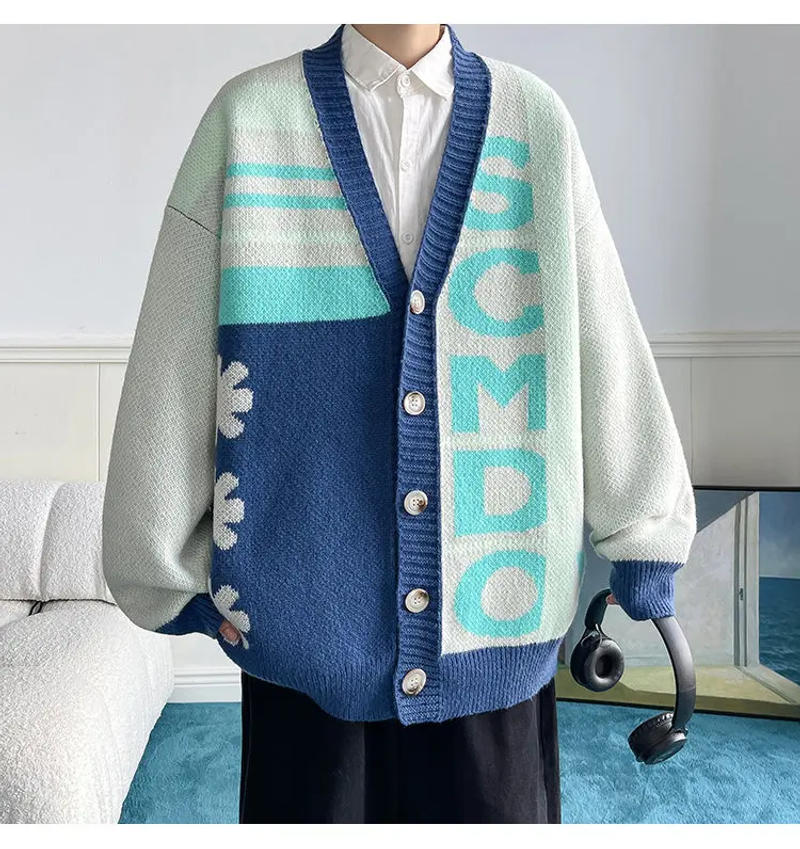 Description Picture 5 of itemPrinted Sweater Men's Winter Sweater Luxury Clothing Male Clothes Sweatshirt New in Sweaters Knitwear Cardigan