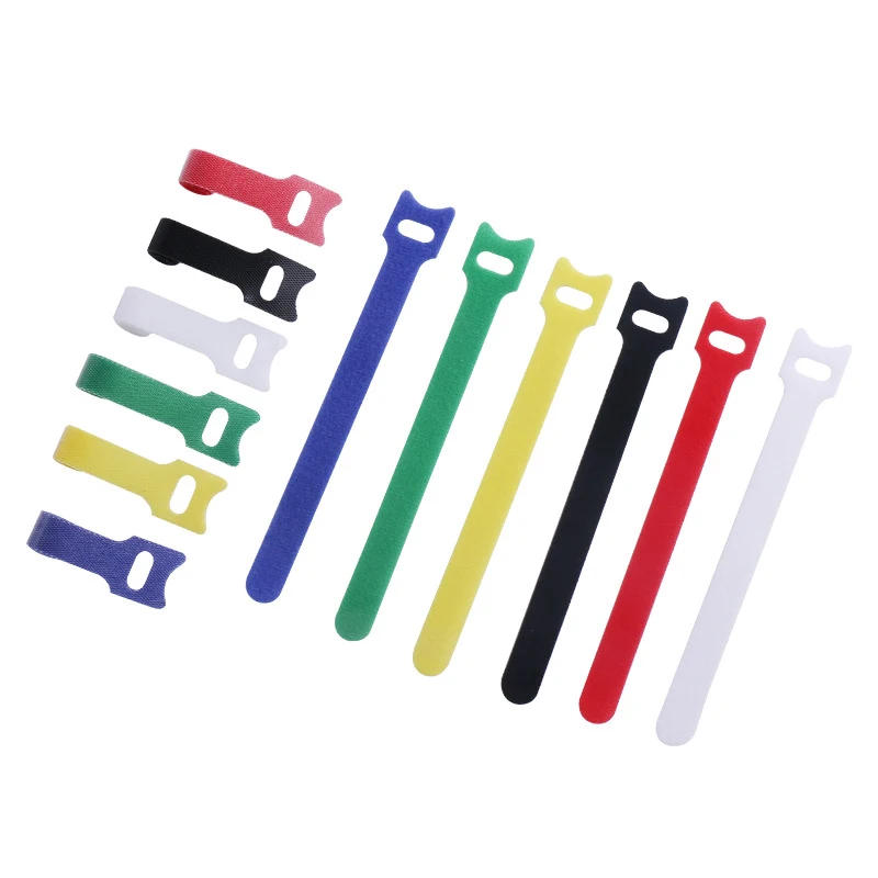 Description Picture 2 of item10/50pcs Adjustable Cord Ties Reusable Cable Ties Microfiber Hook Loop Cords Tape Storage Fastening Strap Tape Organizer