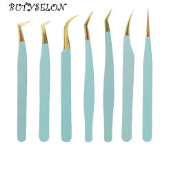 1pcs Eyelash Extension Tweezers Volume Isolation Precise Lash Lift Tweezers Stainless Steel Eyebrow Clip Makeup Tool Accessories