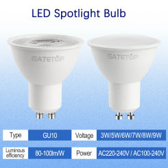 30pcs Energy Saving GU10 Spot Lampara No Flicker GU10 Base 9W 8W 7W 6W AC 110V 220V Warm Naturelight Suitable for Home Derection