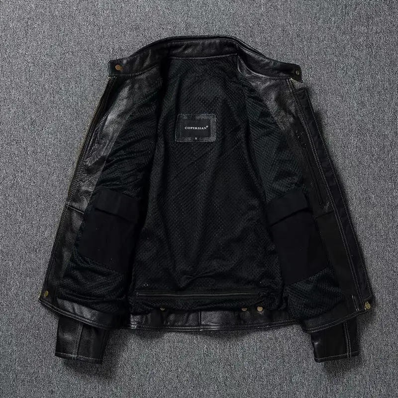 Description Picture 5 of itemMotorcycle Jackets Protectives Men Leather Jacket Genuine Cowhide Motor Biker Coat Riding Clothes Chaquetas Cuero Para Hombre