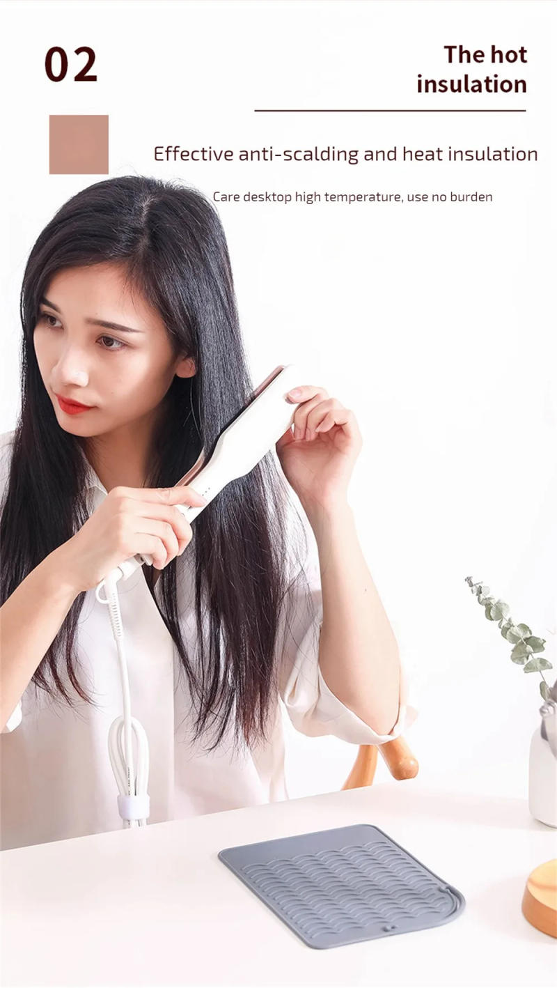 Description Picture 5 of item1~10PCS Silicone Heat Resistant Mat Pouch for Curling Iron Hair Professional Styling Tool Anti-heat Mats for Hair Straightener