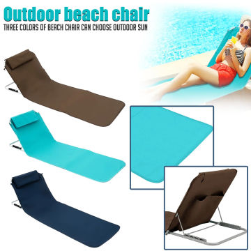 Collapsible Beach Chairs 2022 New Lounger Chair Mat Adjustable Backrest Cushion Sleeping Pad Convenient Storage