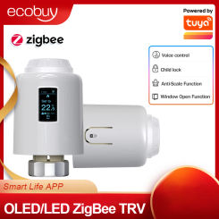 Tuya  Zigbee Smart Thermostatic Radiator Valve  Wifi TRV Programmable Temperature Controller Alexa Google Home Voice Control