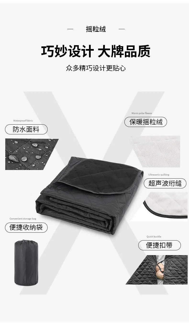 Description Picture 3 of itemNew Camping Woobie Blanket Buttons Poncho Liner Military Accessories Ultralight Outdoor Travel Sleeping Pad Quilt Mat Hiking