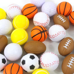 Squeeze Ball Stress Relief Toy 4CM Football Basketball Baseball Tennis Soft Squishy Antistress Kid Outdoor Novelty Gag Toys