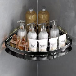 New Shampoo Rack Bathroom Shelf Aluminum Alloy Makeup Storage Organizer Shower Accessories No Drill Wall Corner Shelf