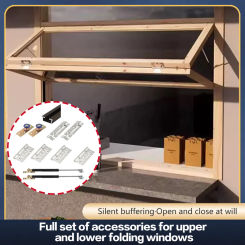 Upper and Lower Folding Window Accessories Cafe Open Kitchen Hanging Wheel Push-pull Slide Rail Complete set of Hardware