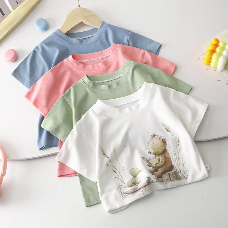 Description Picture 3 of item1-2T Toddler Kid Baby Boys Girls Clothes Summer Cotton T Shirt Short Sleeve Graffiti Print tshirt Children Top Infant Outfit