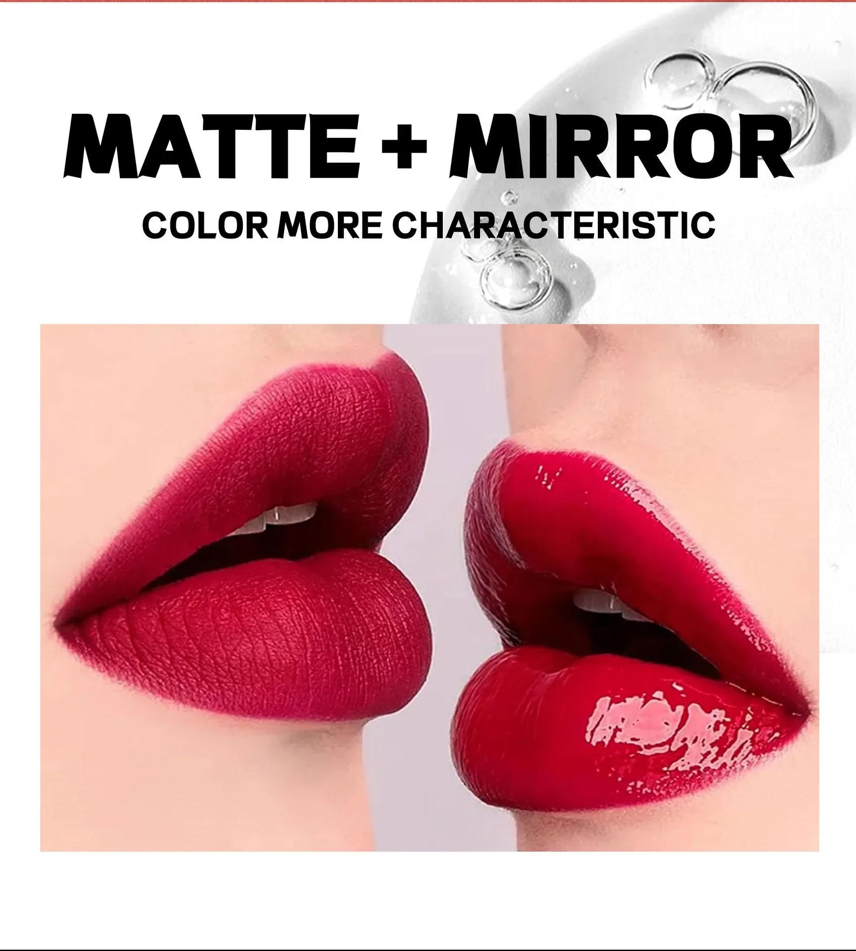 Description Picture 6 of item8Colors Peel Off Lip Gloss Waterproof Transfer-proof Liquid Lipstick Matte Lip Stain Mirror Glass Lipgloss Sexy Red Lips Contour