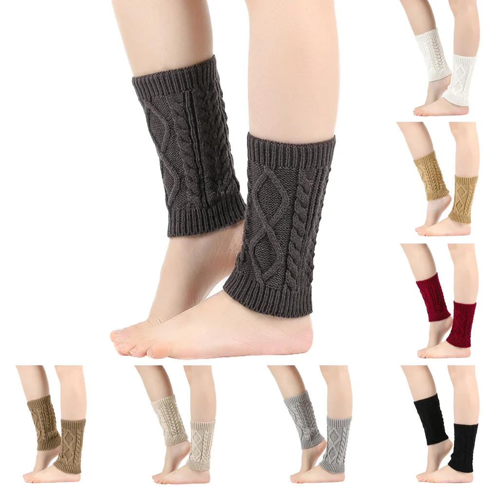 Description Picture 5 of itemWomens Leg Warmers Ankle Winter Warm Stretch Knitted Slouch Thermal Ladies Thick Wool Cuffs Boot Socks Female diamond Gaiter