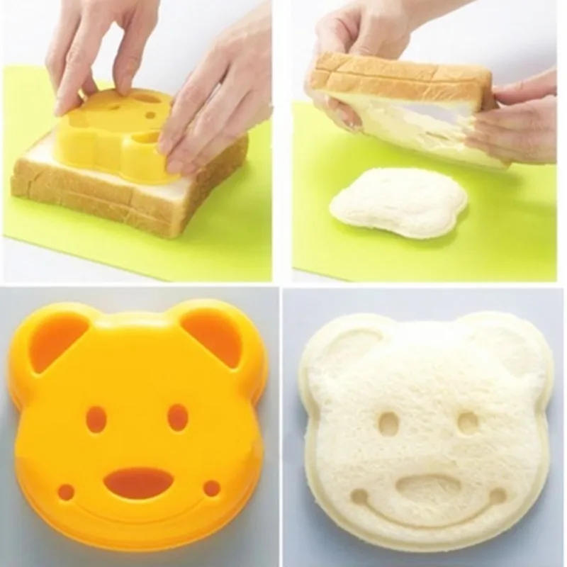 Description Picture 3 of item2pcs/set Sandwich Mould Bear Shape Sandwich Mold Cutter Cake Biscuit Bread Sandwich Shapers Maker for Kids Pastry Tools