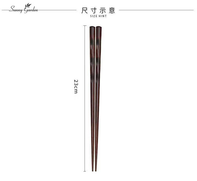 Description Picture 3 of item1 Pair Japanese Style Wooden Solid Wood Chopsticks Pointed Sushi Chopsticks Creative Household-Chopsticks Gift WoodenChopsticks
