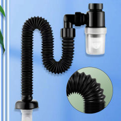 Retractable Deodorizing Filter Anti Clogging Flexible Downspout Telescopic Flexible Sink Drain Home Sink Hose for Bathroom Sink