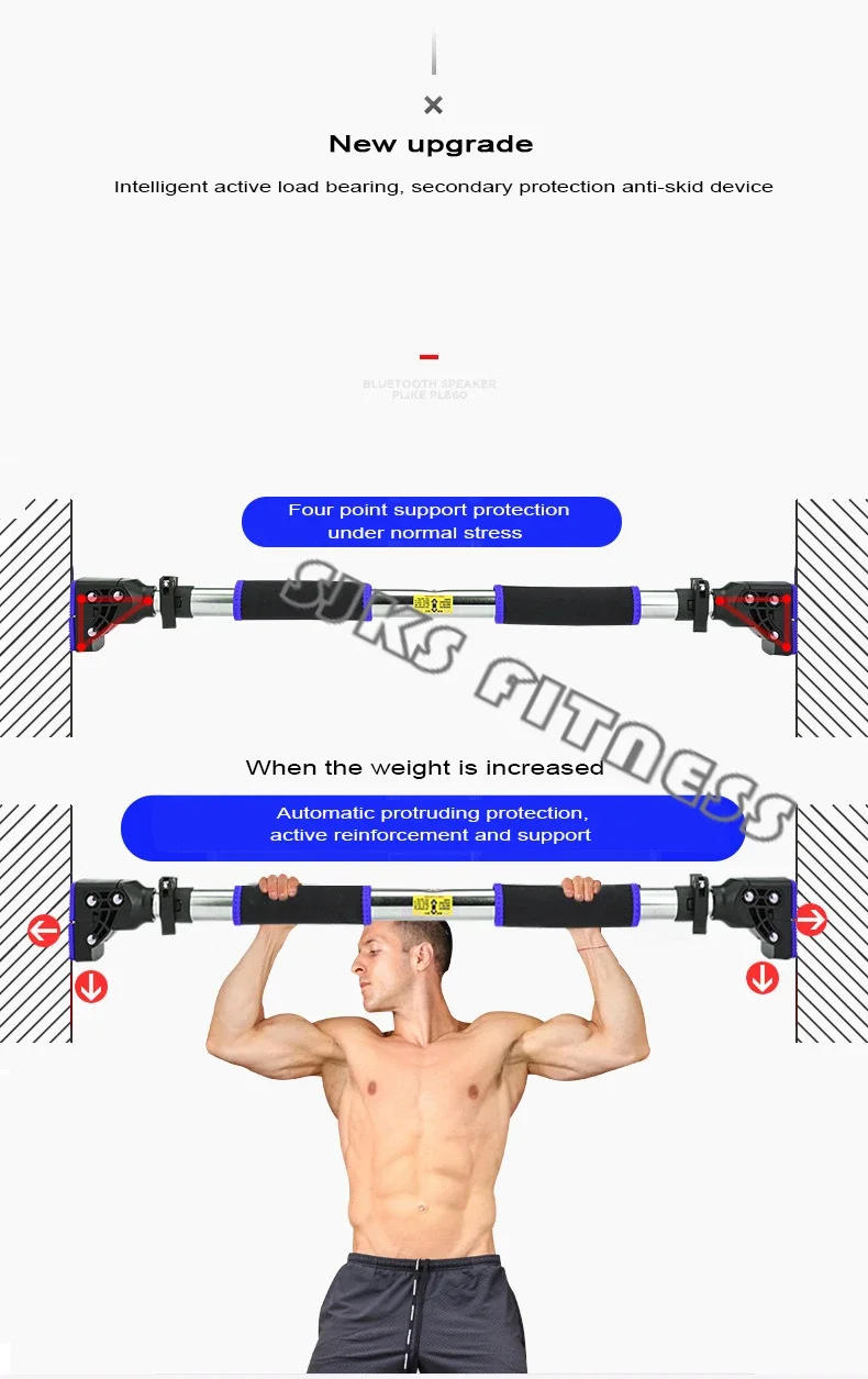 Description Picture 3 of itemParallel Bars Wall Pull-up Bar Iron Rods Home Sport Chin Hook Bar Level Tool Chin-up Cow Hair Muscle Home Training Equipment