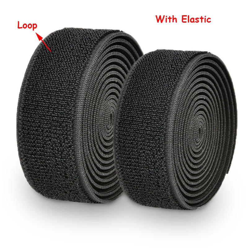 Description Picture 4 of item20/25/30/38/50/100mm Elastic Hook and Loop Fastener Tape Nylon Elastic Band No Adhesive Loop Strips For DIY Sewing 1M