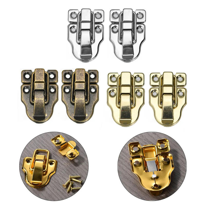 Description Picture 5 of item2pcs Vintage Lock Antique Metal Jewelry Chest Box Gift Box Suitcase Case Buckles Toggle Hasp Latch Catch Clasp Toolbox Lock