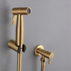 Handheld Bidet Sprayer Set Stainless Steel Spray Gun Shower Handheld Golden Toilet Bidet Faucet Sprayer Shower Nozzle