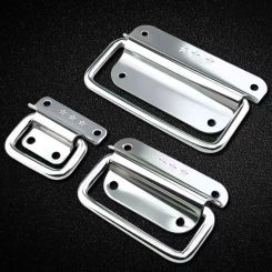 Stainless Steel Handle Cabinet Drawer Handle Silver Folding Simple Door Handle Furniture Accessories Household Wooden Box Handle