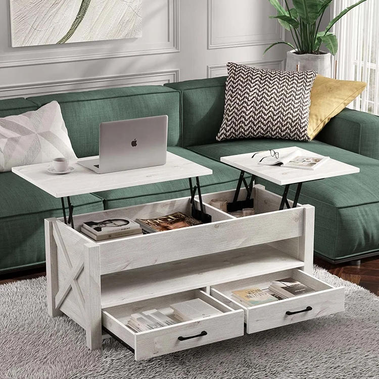Description Picture 2 of itemNew Contemporary Minimalist Modern Furniture Grey Expandable Lifu Up Top Wood Coffee Tables for Living Room