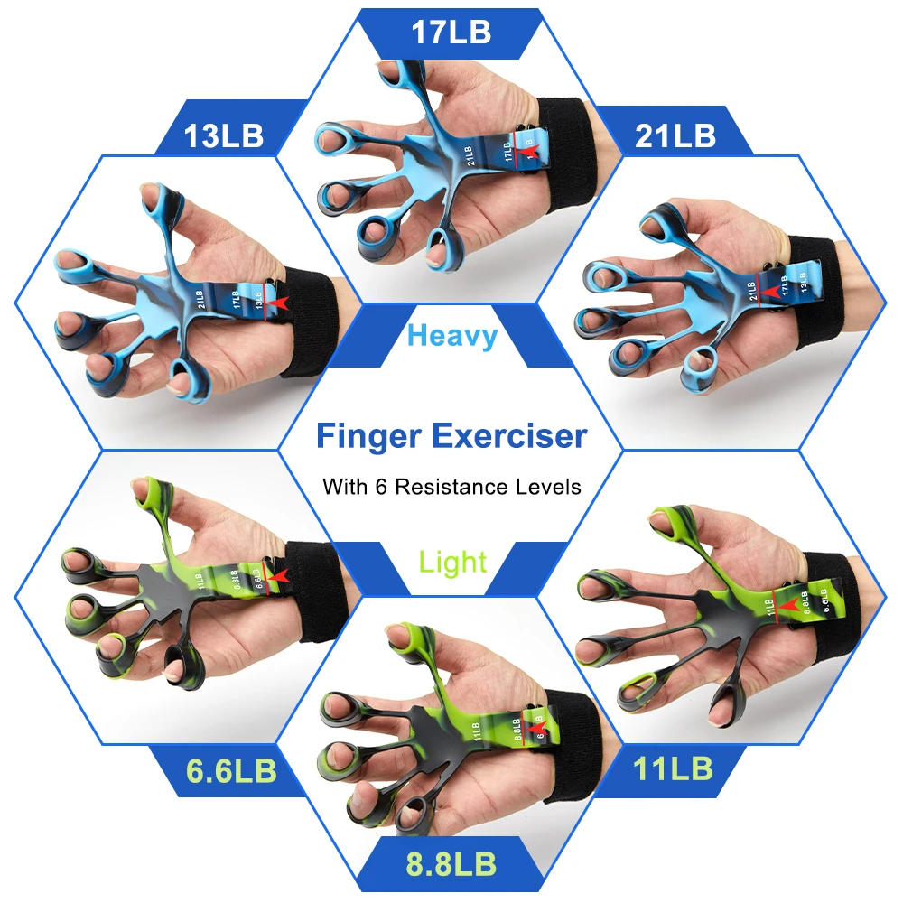 Description Picture 6 of itemTraining & Exercise 6 Resistance Hand Expander Finger Grip Sport Gym Training Accessories Trainning & Exercise Gripster Fitness