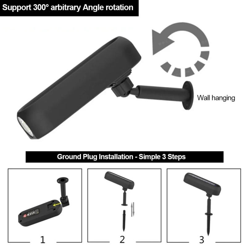 Description Picture 6 of itemSolar Powered Spotlight Lamp Adjustable Solar Spot Light in-Ground IP65 Waterproof Landscape Wall Light Outdoor Lighting