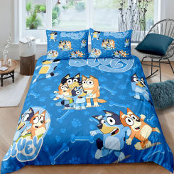 Animated Cartoon Bedding Set For Kids Bedroom 100% Polyester Various Sizes For Decoration Super Soft And Comfortable Quilt Cover