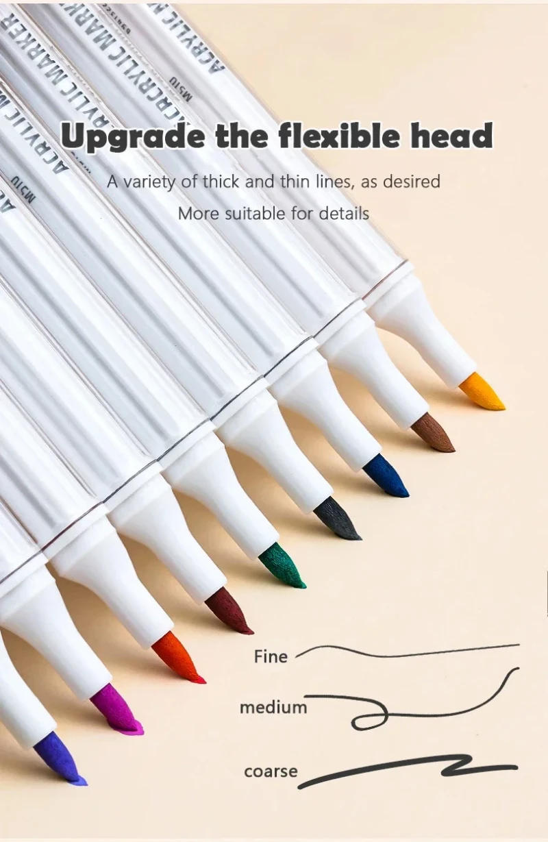 Description Picture 5 of item9 Colors Acrylic Paint Pens Paint Markers for Rock Painting Canvas Manga Ceramic Glass Stone Fabric DIY Crafts & Art Supplies