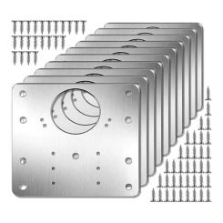 Cabinet Hinge Repair Plate Kit Kitchen Cupboard Door Hinge Mounting Plate With Holes Flat Fixing Brace Brackets Easy To Use