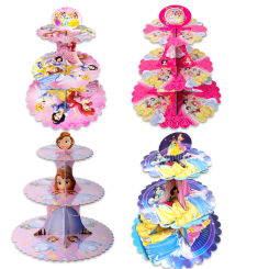 1set/lot Disney Princess Theme Cake Stand Decorations Kids Girls Birthday Events Party Supplies Baby Shower Gift Cake Holder