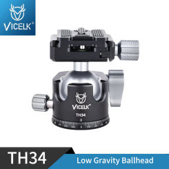 VICELK  28/34mm Ball Professional Tripod Ball Head Low Gravity Center 360 Panoramic CNC for Tripod Monopod Camera Load 15kg