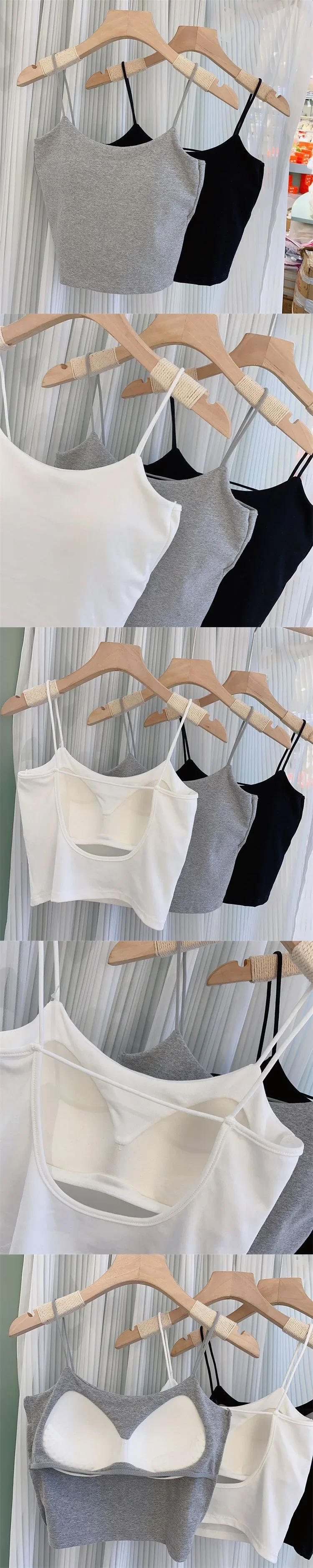 Description Picture 2 of itemSummer Sexy Bralette Top Tanks Women Push Up Bras Lingerie Spaghetti Cotton Crop Top Camis Seamless Word Sling Female Tube Top