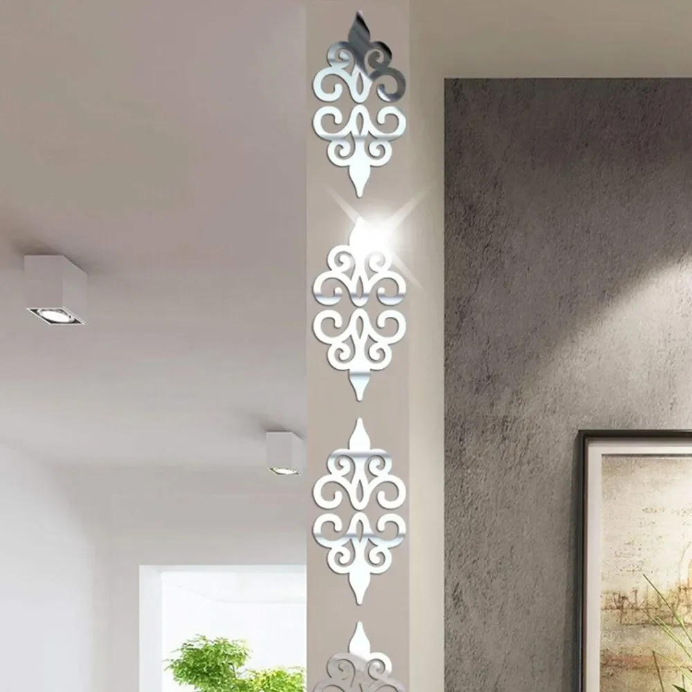 Description Picture 6 of item10pcs 3D Mirror Wall Stickers Hollow Reflective Mirror Stickers Acrylic Removable Decals Self Adhesive Art Murals Home Decor
