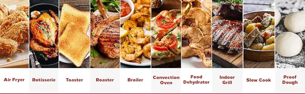 Description Picture 3 of item26 QT Extra Large Air Fryer, Convection Toaster Oven with French Doors, Stainless Steel