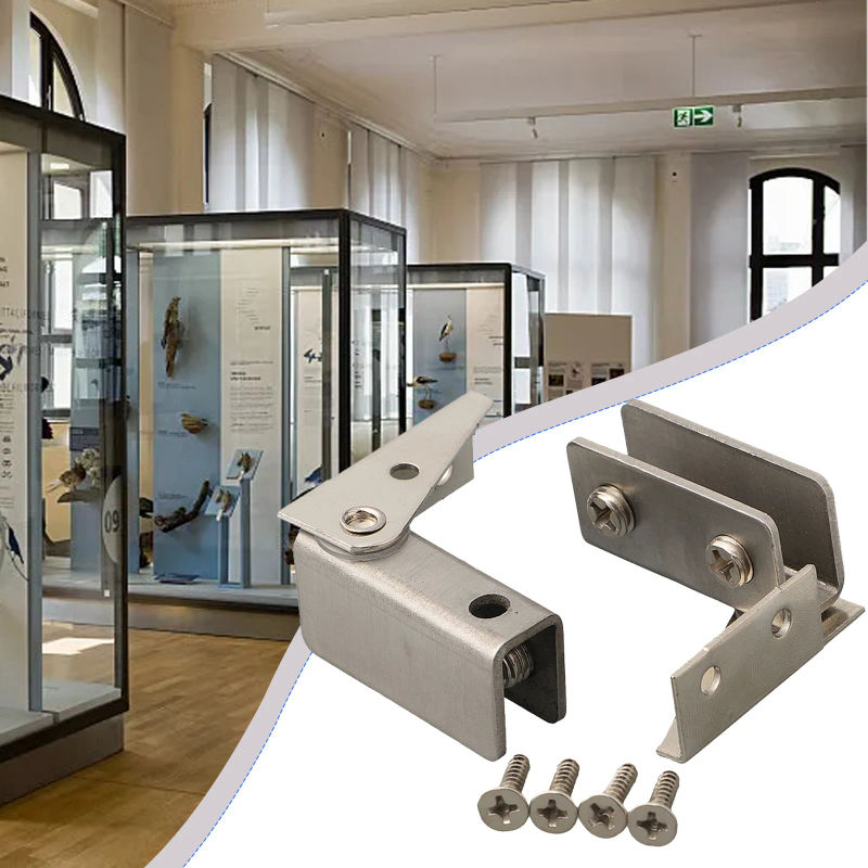 Description Picture 5 of item2Pcs Non-Perforated Glass Door Hinge Display Cabinet Hinge Wine Cabinet Rotating Shaft Glass Clip Furniture Door Hinges Hardware