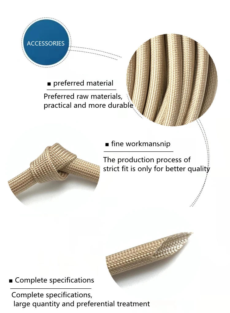 Description Picture 3 of item800Deg.C Multi Size Fiberglass Tube HTG Cable Sleeve Soft Chemical Fiber Glass Wire Alkali Free Fiber Braided Insulation Against