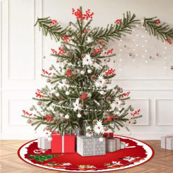 90cm Christmas Tree Skirt Decorations Cartoon Santa Claus Snowman Xmas Decor Ornaments Merry Christmas New Year Party DIY Decor