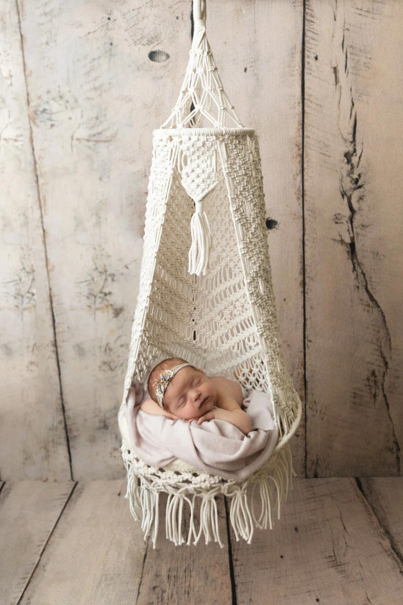 Description Picture 2 of itemNewborn Hammock Children's Photography Props Lace Hanging Hammock Sling Photo Props Newborn Photography Props